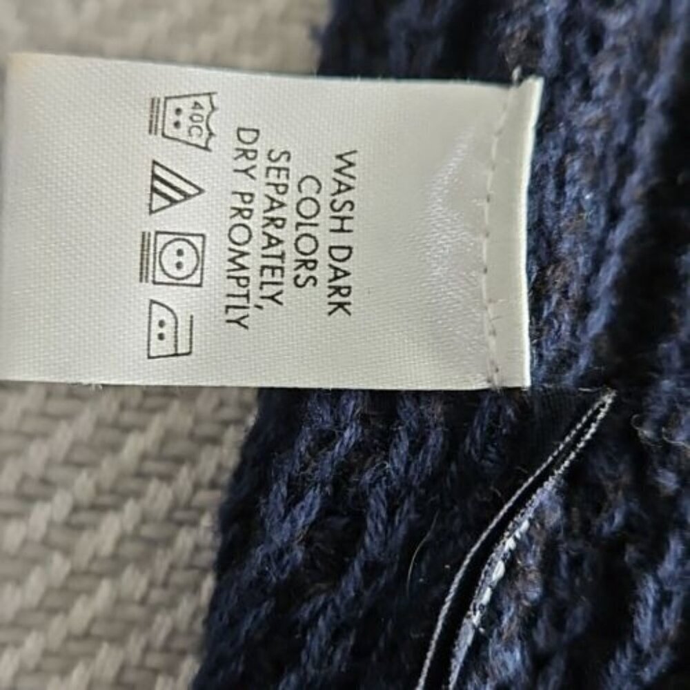 Calvin Klein Sweater Men's XL Cotton Full Zip Jacket Shoulder Patch BLUE - Picture 16 of 16